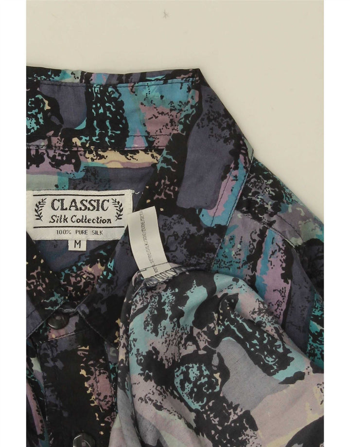 CLASSIC Chemise à Manches Courtes Homme Motif Abstrait Soie Multicolore Moyenne