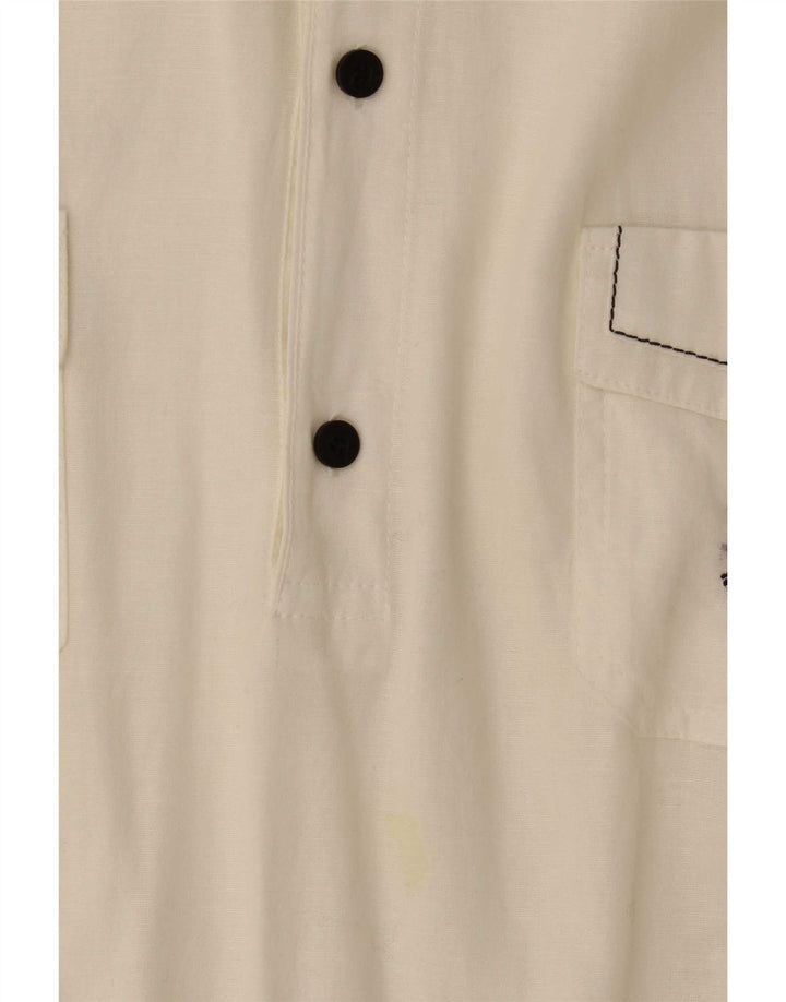 Navigare Chemise pull à manches courtes pour homme 3XL en coton color block blanc