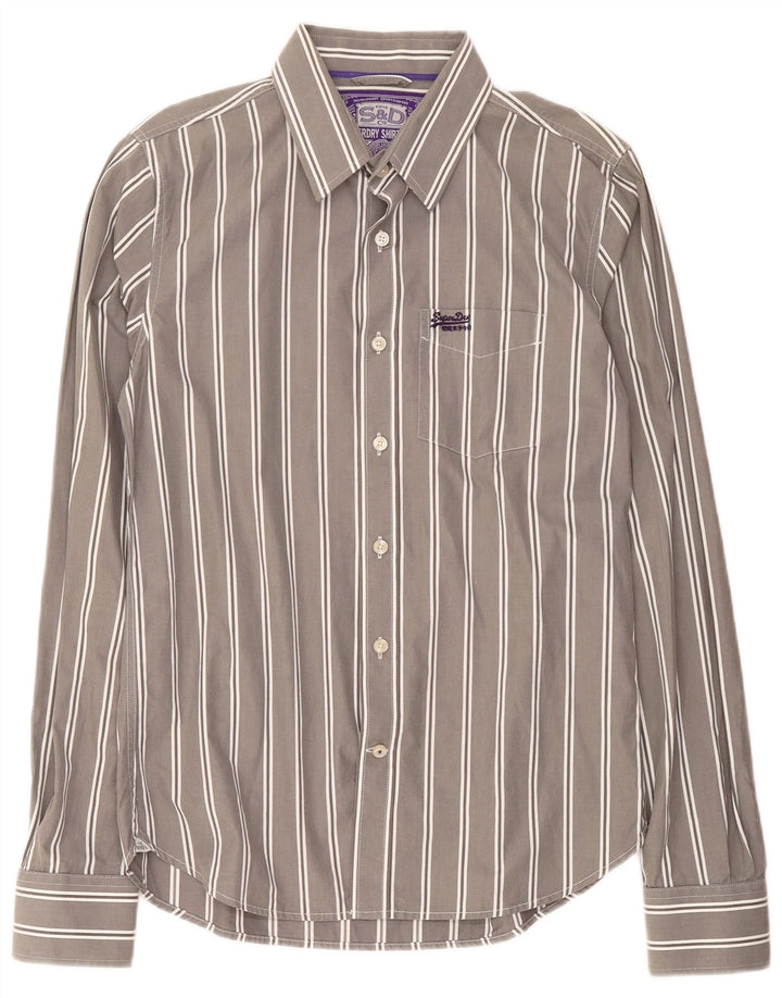 Superdry Chemise Homme XL Gris Rayé Coton
