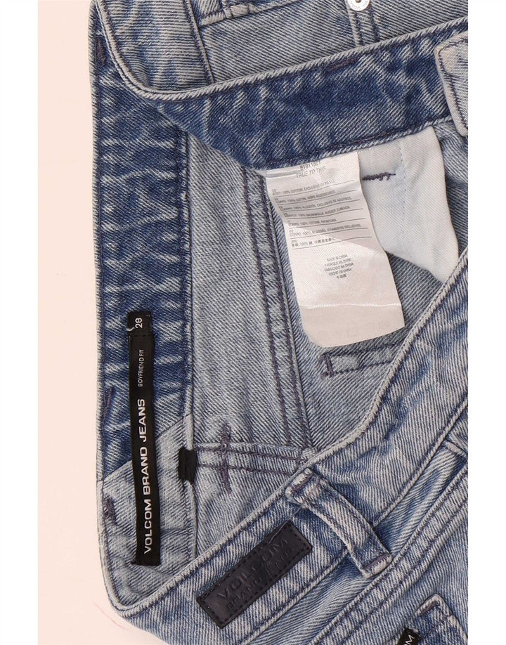 Volcom Short en jean vieilli coupe Boyfriend W28 pour femme en coton bleu moyen