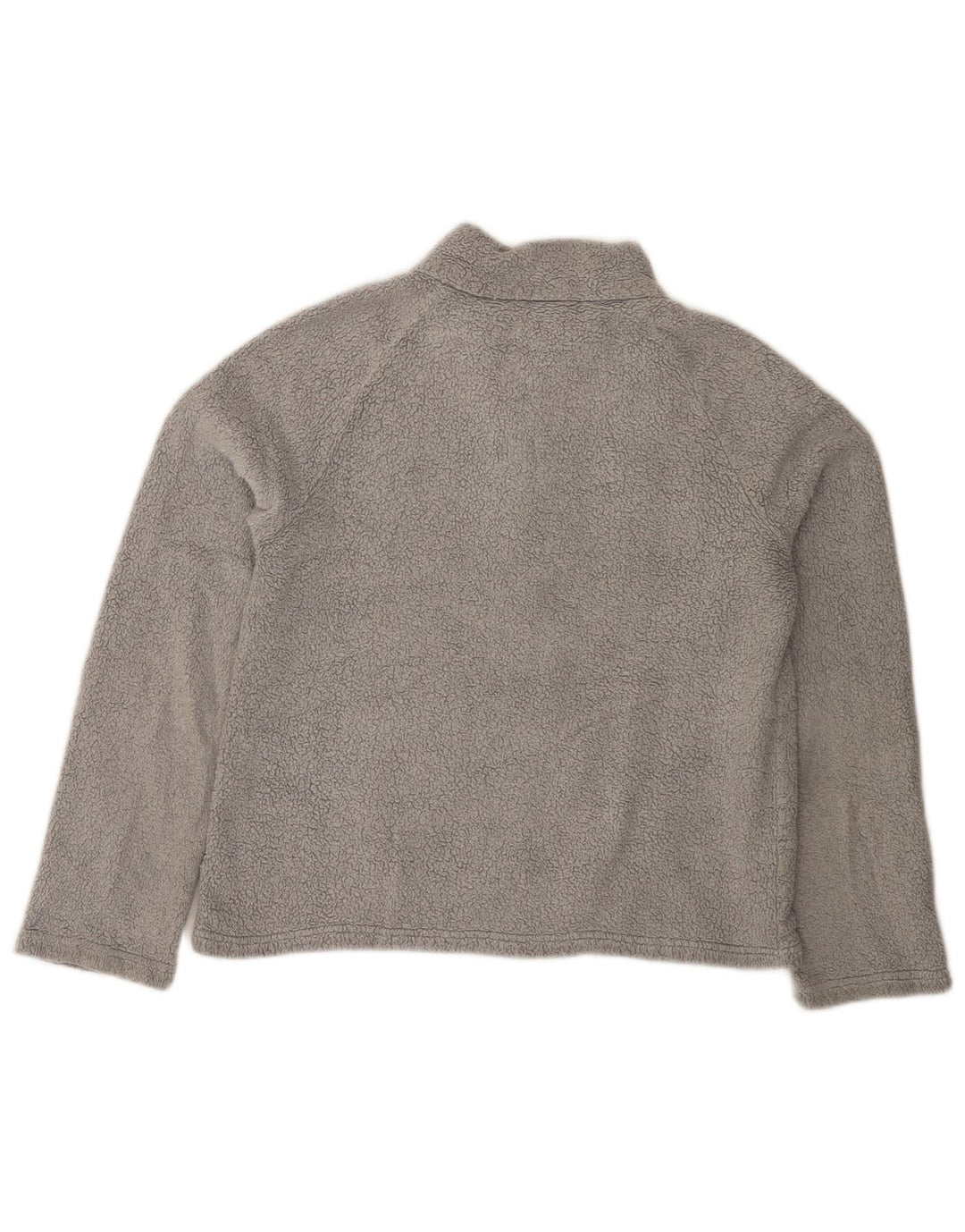 Fat Face Pull polaire à col zippé pour femme UK 14 Large Gris Polyester