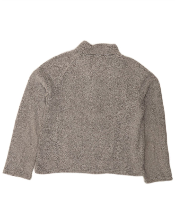 Fat Face Pull polaire à col zippé pour femme UK 14 Large Gris Polyester