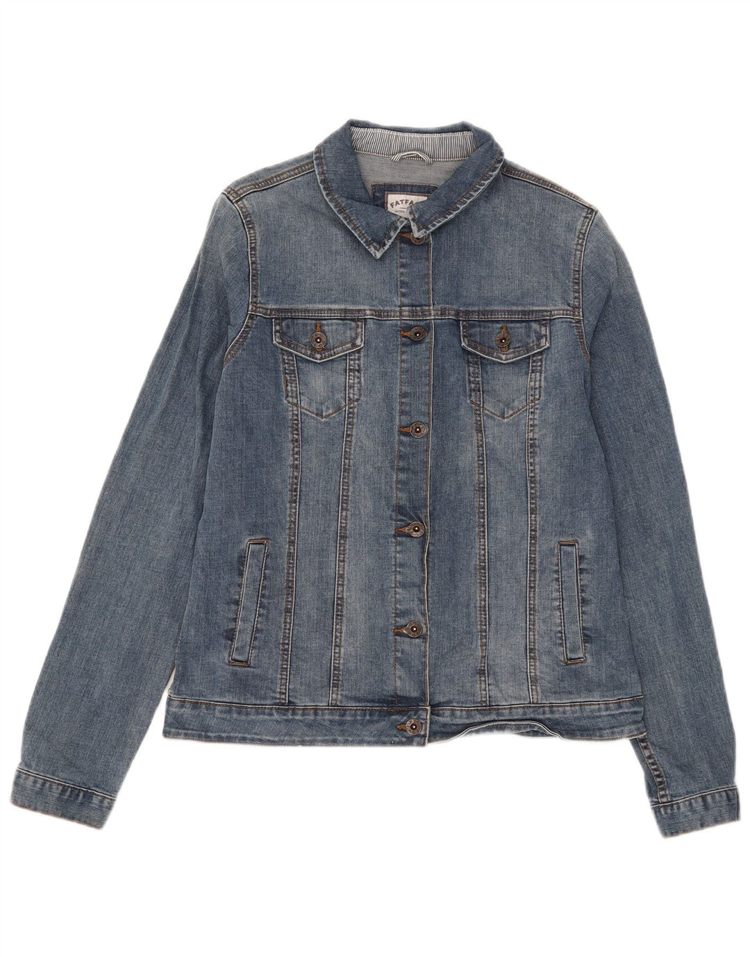 Fat Face Veste en jean pour femme UK 12 Bleu moyen Coton