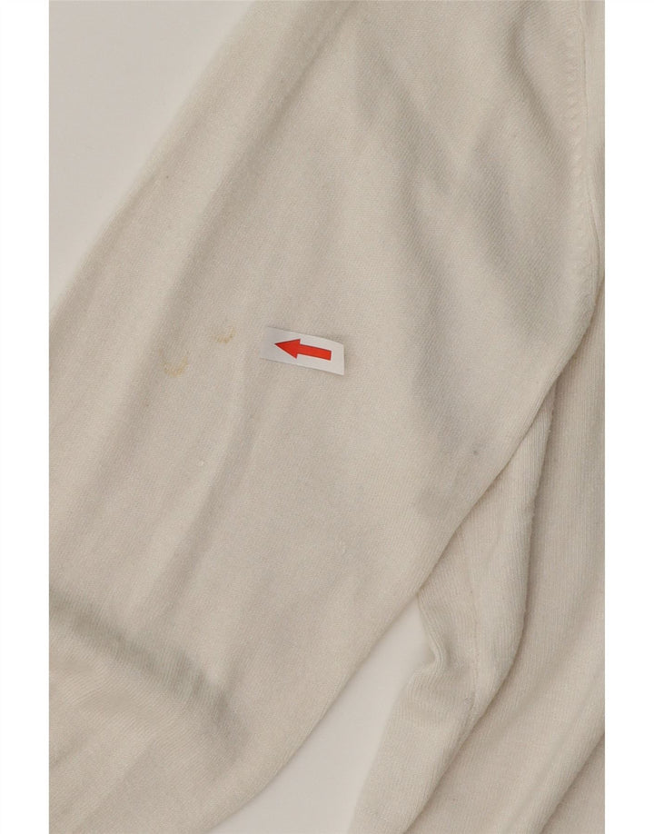 Zara Womens Cardigan Sweater UK 16 Grande Rayonne Blanche