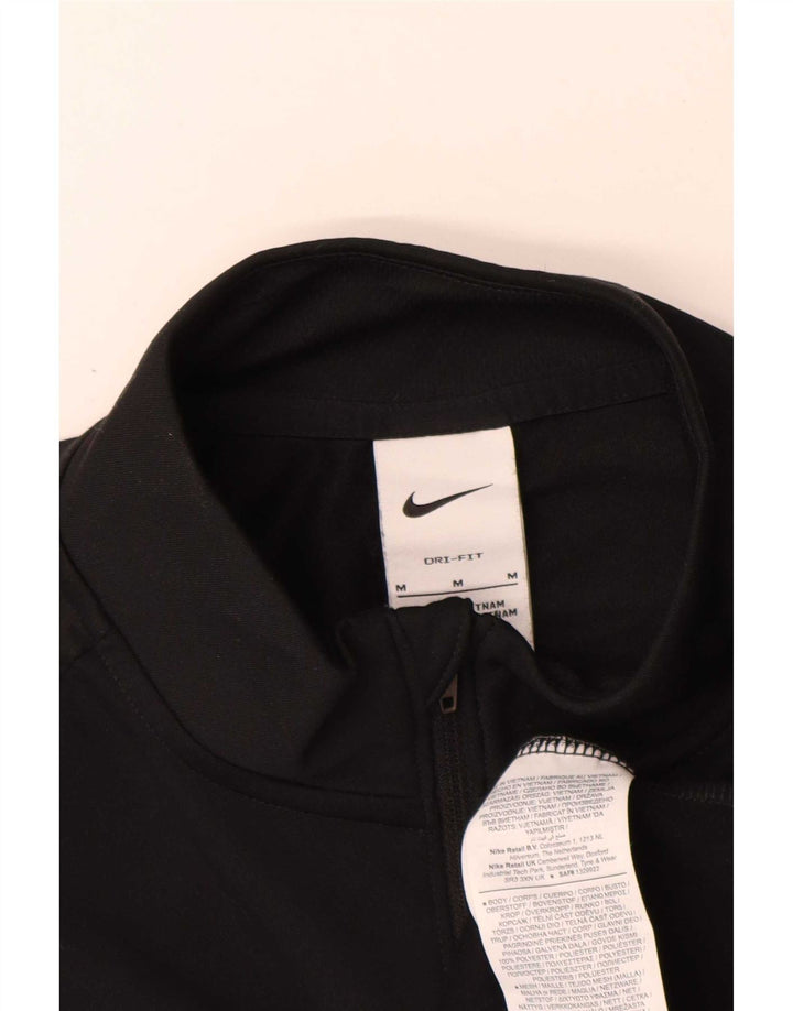 Nike Hommes Dri Fit Zip Neck Pull Survêtement Haut Noir Moyen Polyester