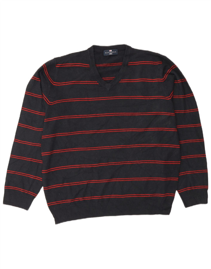Marks & Spencer Pull à col en V Blue Harbor pour hommes, grand bleu marine