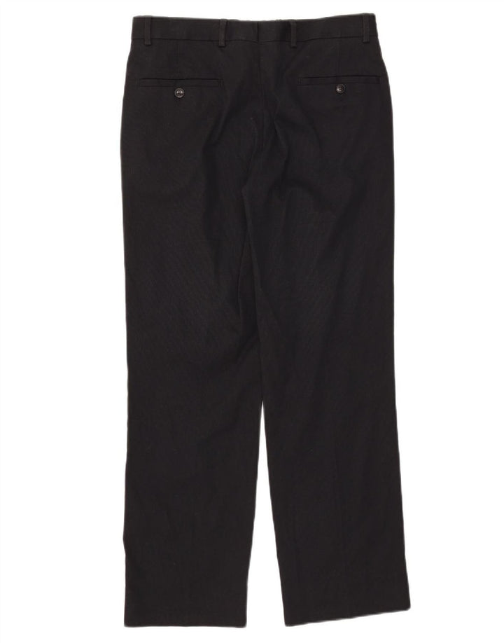 ZARA Pantalon Chino Droit Homme EU 38 Small W30 L28 Coton Noir