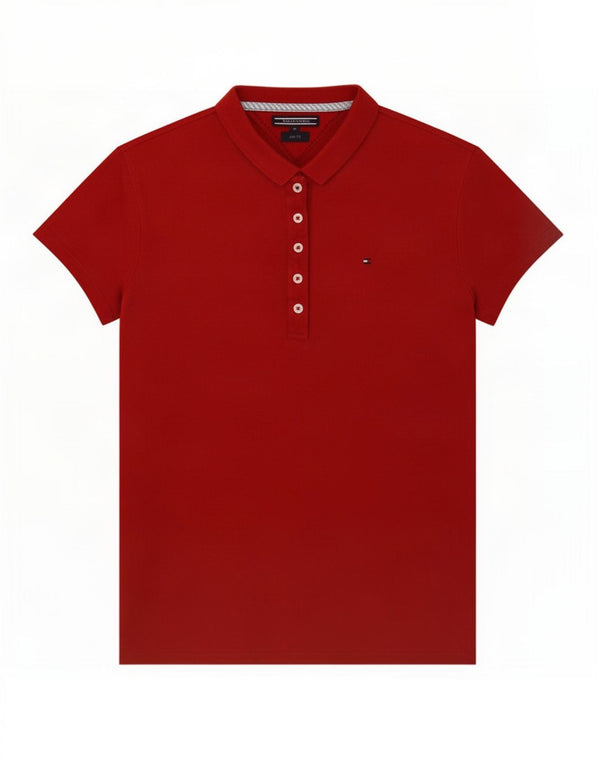 Tommy Hilfiger Polo Slim Fit pour femme UK 12 Rouge moyen