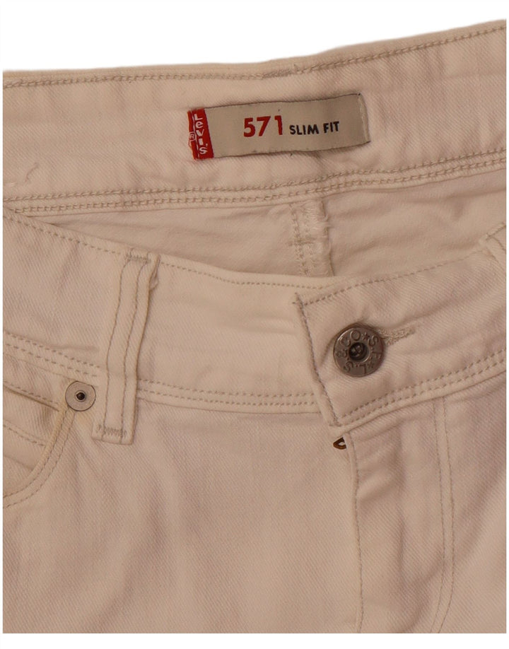 Levi's Jean Slim 571 W30 L33 Homme Blanc Cassé
