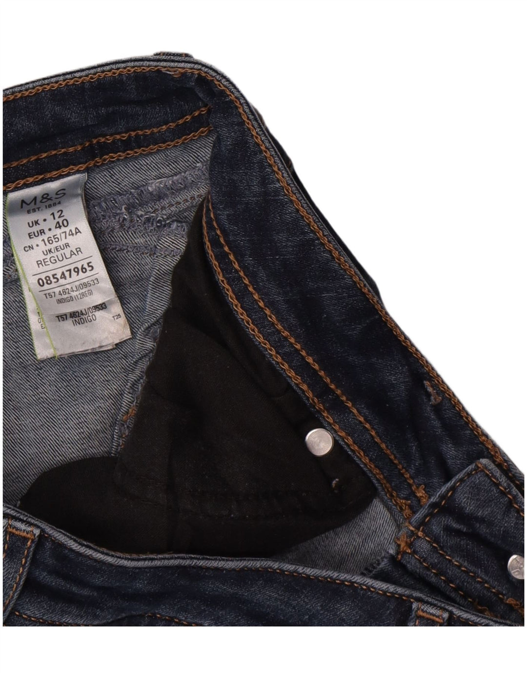Marks & Spencer Jean slim Per Una pour femme UK 12 Medium W32 L30 Bleu marine