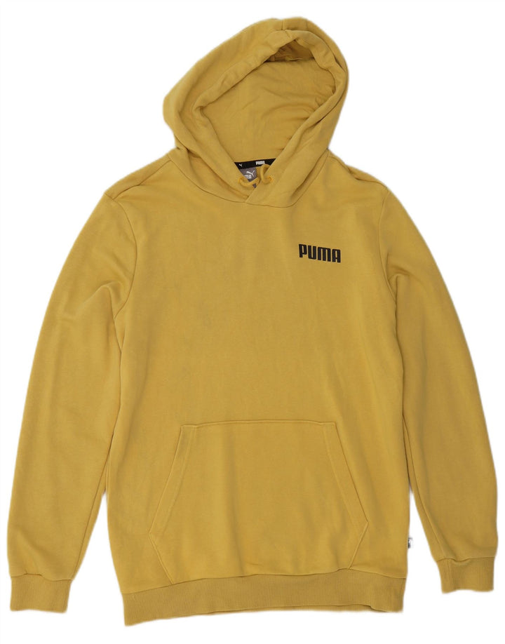 Puma Pull à capuche pour homme en coton jaune Small