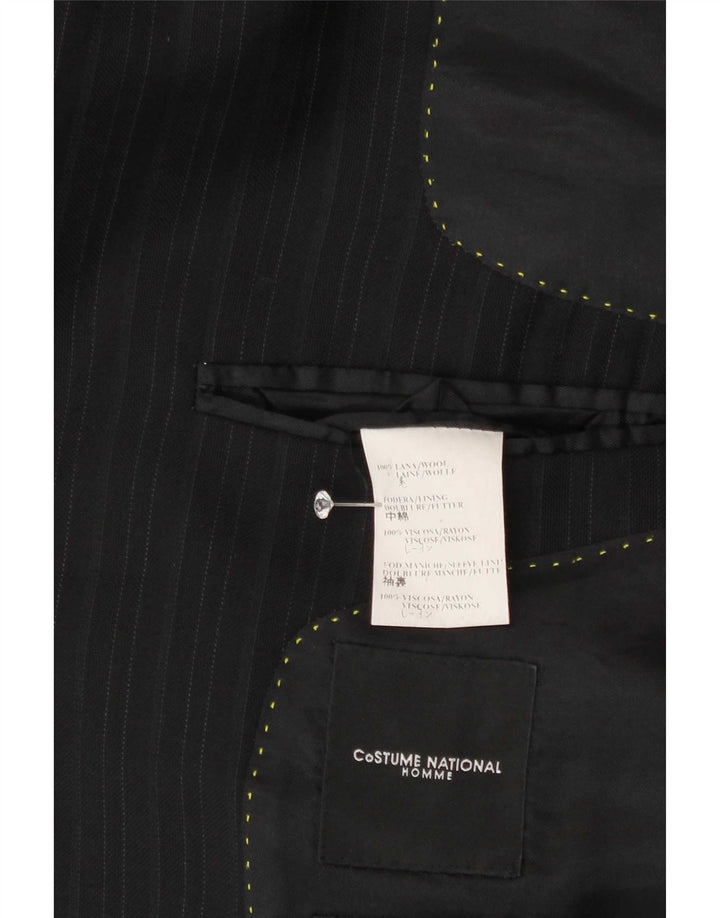 Costume National Veste blazer à 2 boutons pour homme IT 48 Noir moyen rayé