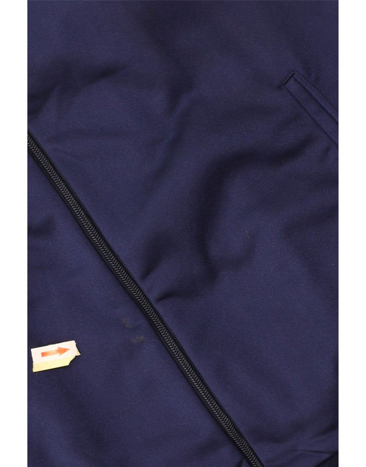 ASICS Veste de survêtement graphique pour hommes, grande taille, bleu marine, polyamide