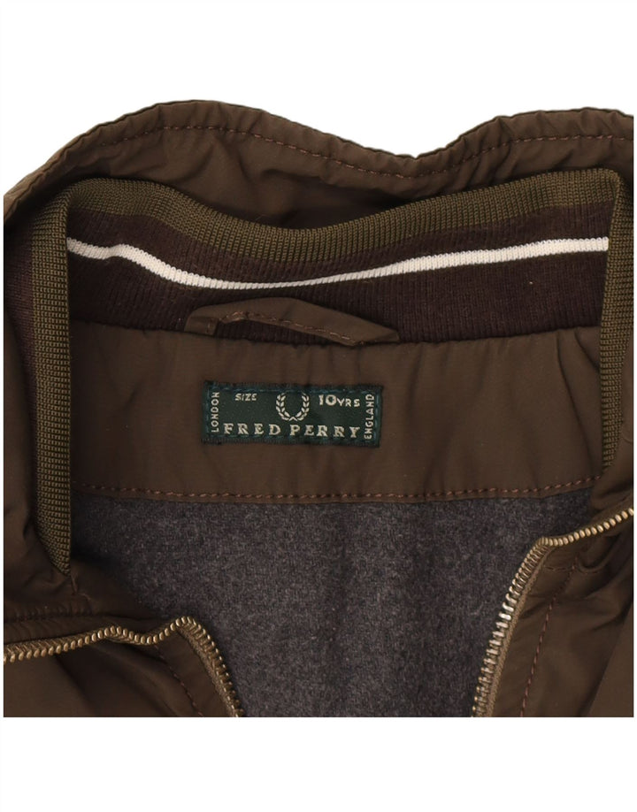 Fred Perry Bomber Jacket Garçon 9-10 ans Kaki Coton