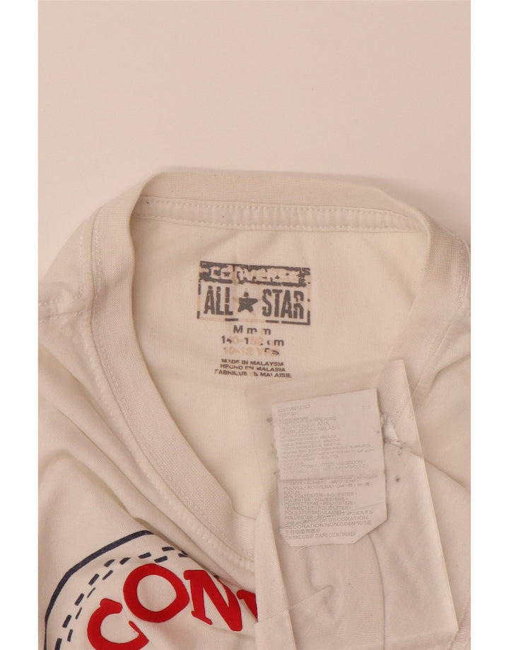 CONVERSE T-Shirt Graphique Garçon 10-11 ans Coton Blanc Moyen