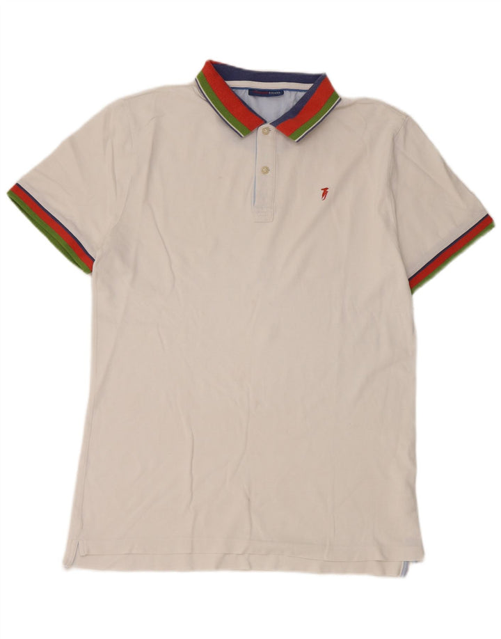 Trussardi Jeans Polo Homme Small Blanc Colourblock