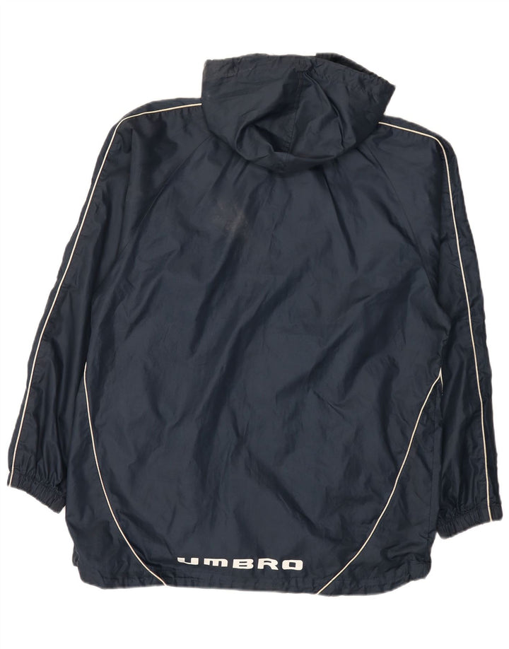 Umbro Veste de pluie à capuche graphique pour homme UK 38 Bleu marine moyen Polyester