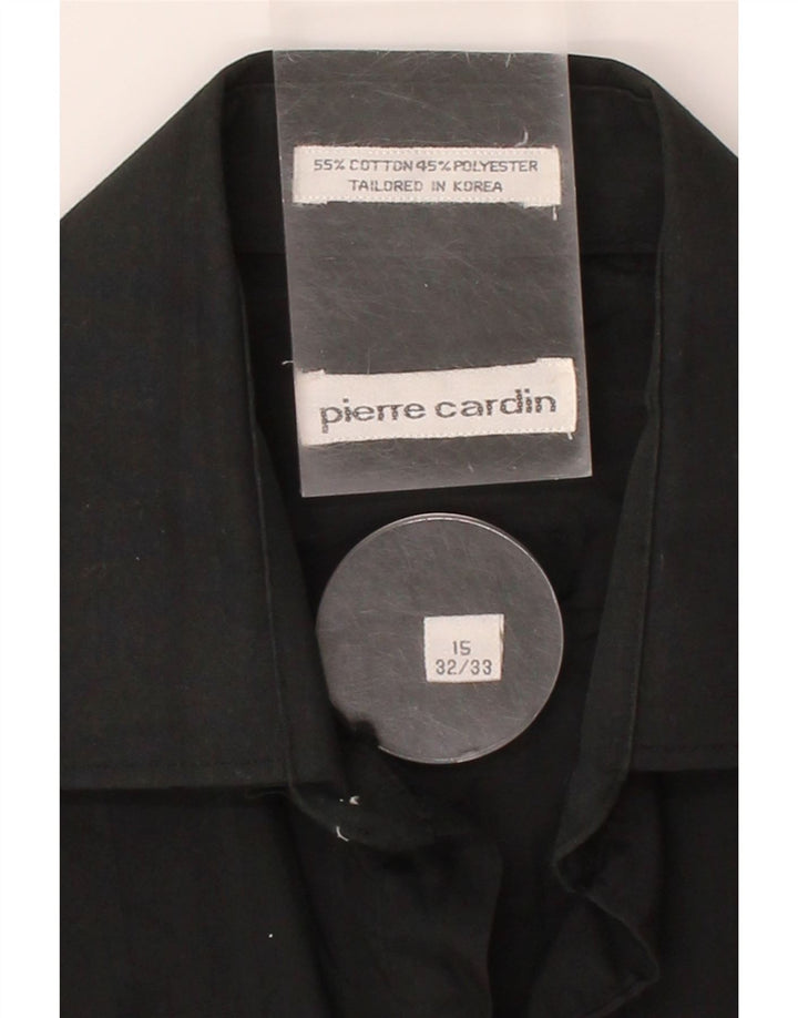 PIERRE CARDIN Mens Shirt Size 15 Medium Black Cotton Vintage Pierre Cardin and Second-Hand Pierre Cardin from Messina Hembry 