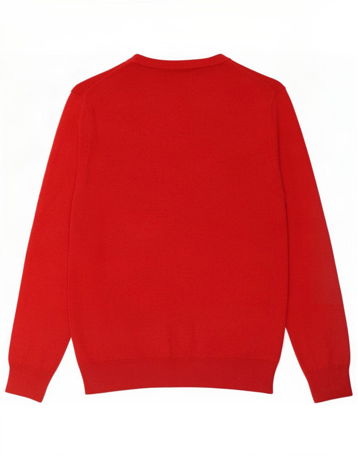 Marks & Spencer Pull col V pour homme en coton rouge Taille L