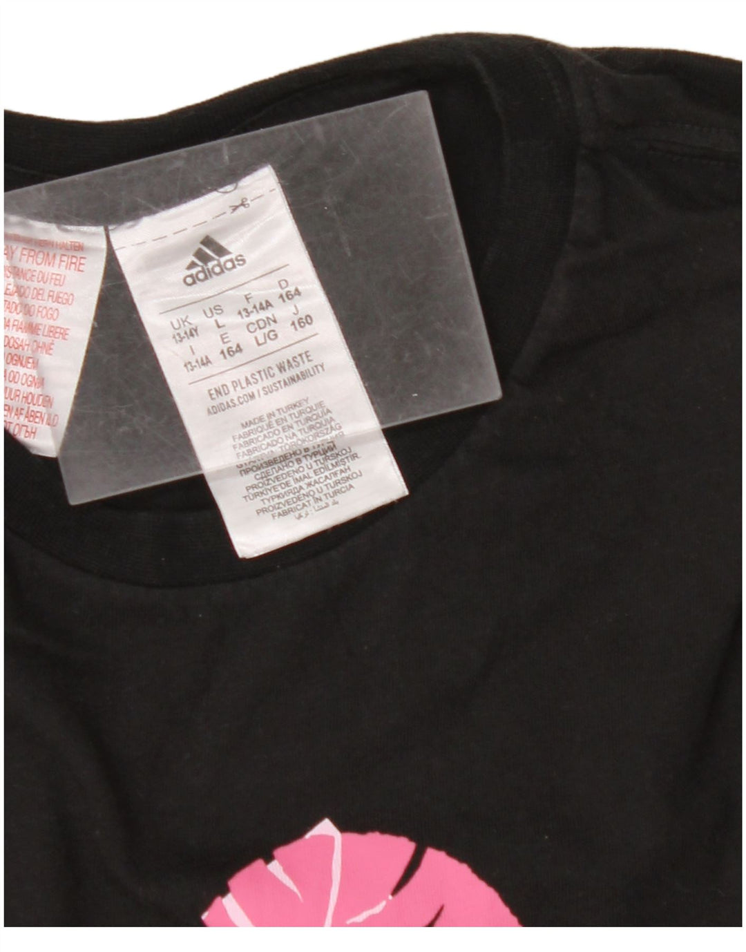 ADIDAS T-Shirt Graphique Fille 13-14 ans Noir Coton