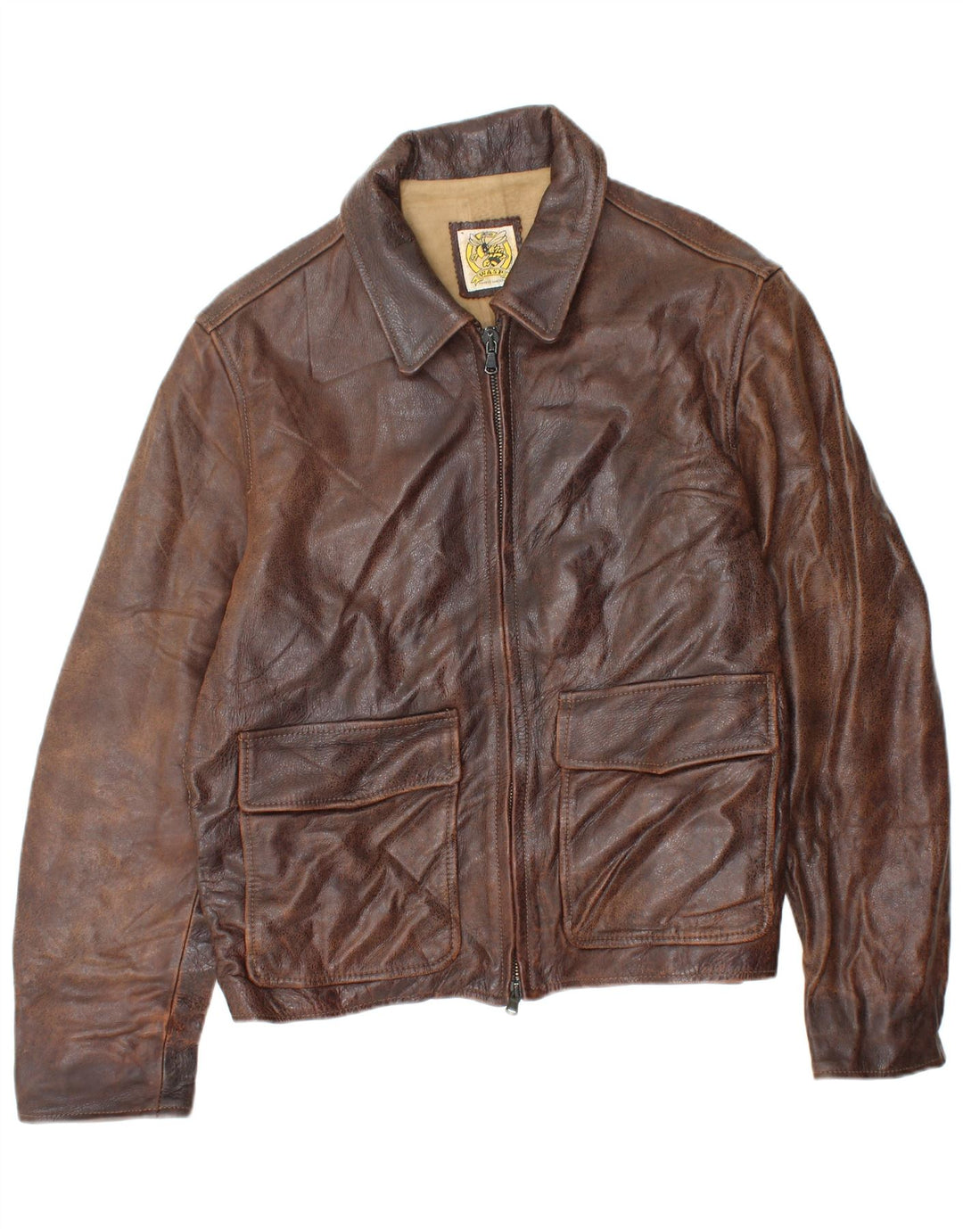 VINTAGE Veste en cuir homme IT 52 XL Cuir marron