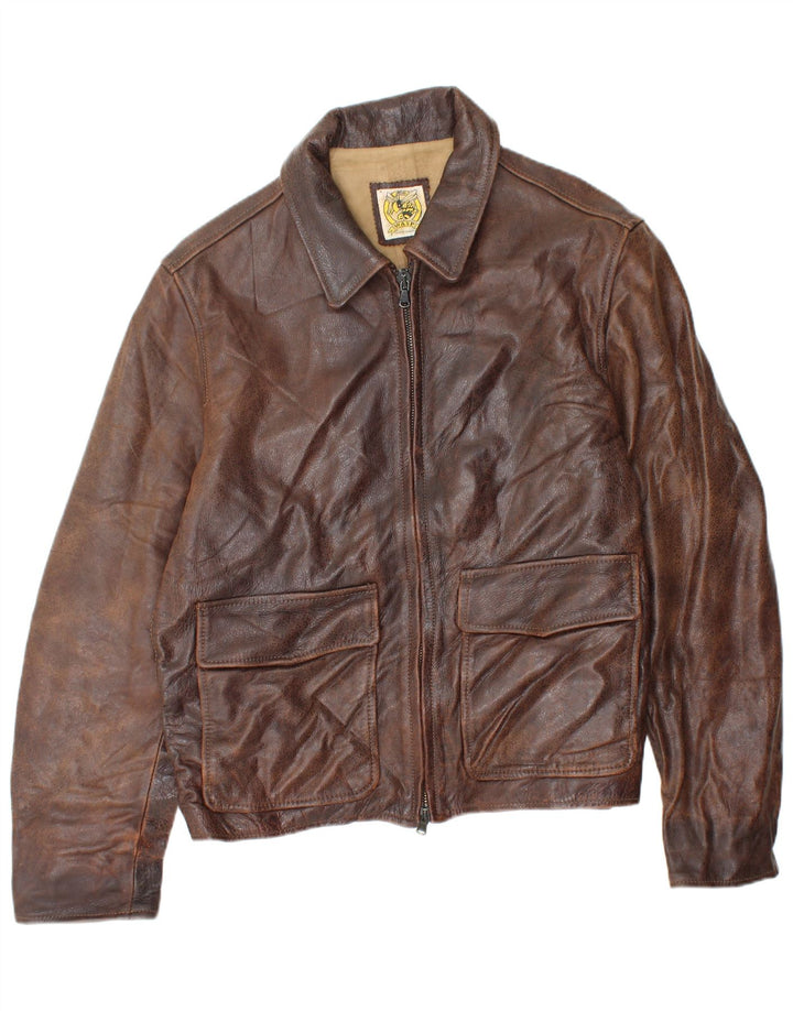 VINTAGE Veste en cuir homme IT 52 XL Cuir marron
