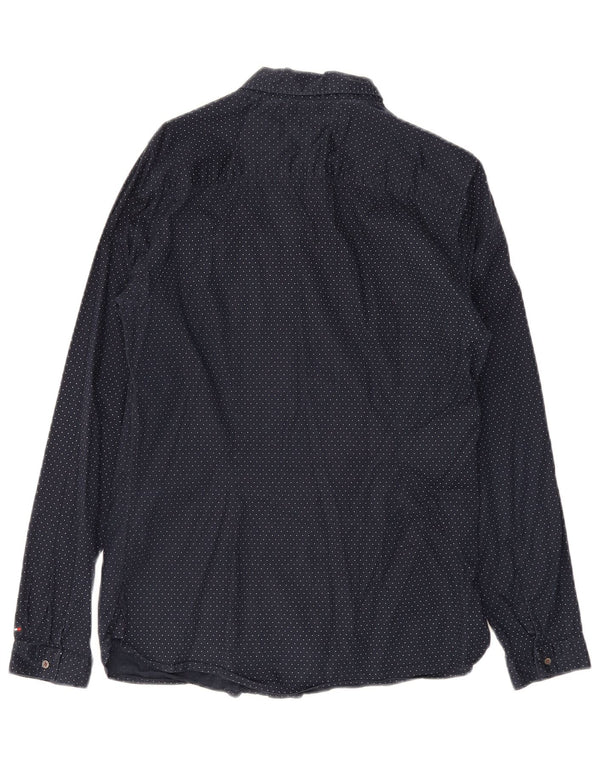 Tommy Hilfiger Chemise ajustée pour femme UK 8 Small Bleu marine en coton à pois
