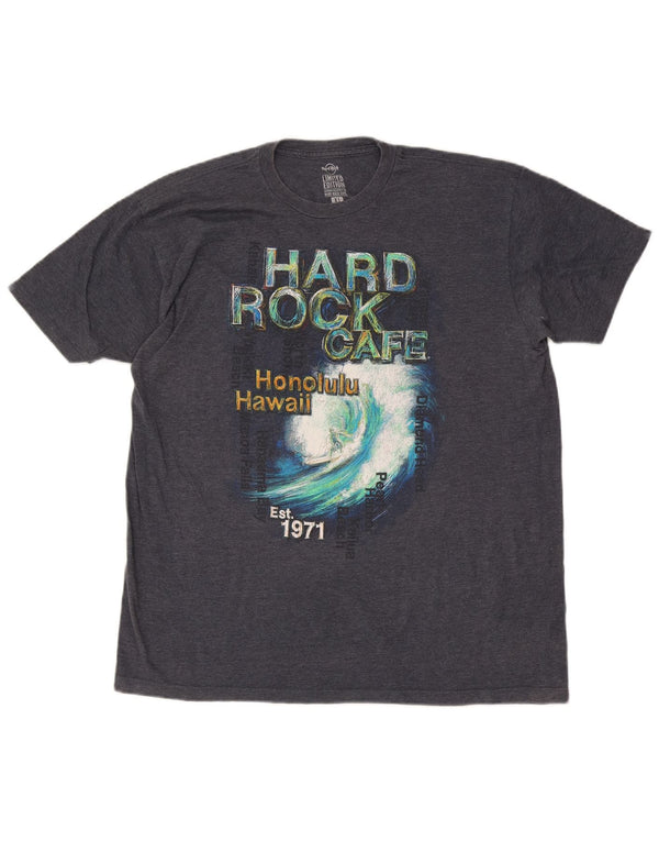 Hard Rock Cafe Hommes Honolulu T-Shirt Graphique Haut XL Bleu Marine Coton
