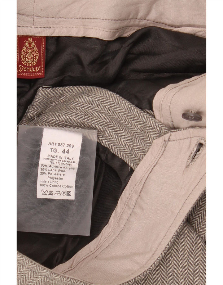Dondup Pantalon décontracté bootcut pour femme IT 44 Medium W34 L32 Gris à chevrons