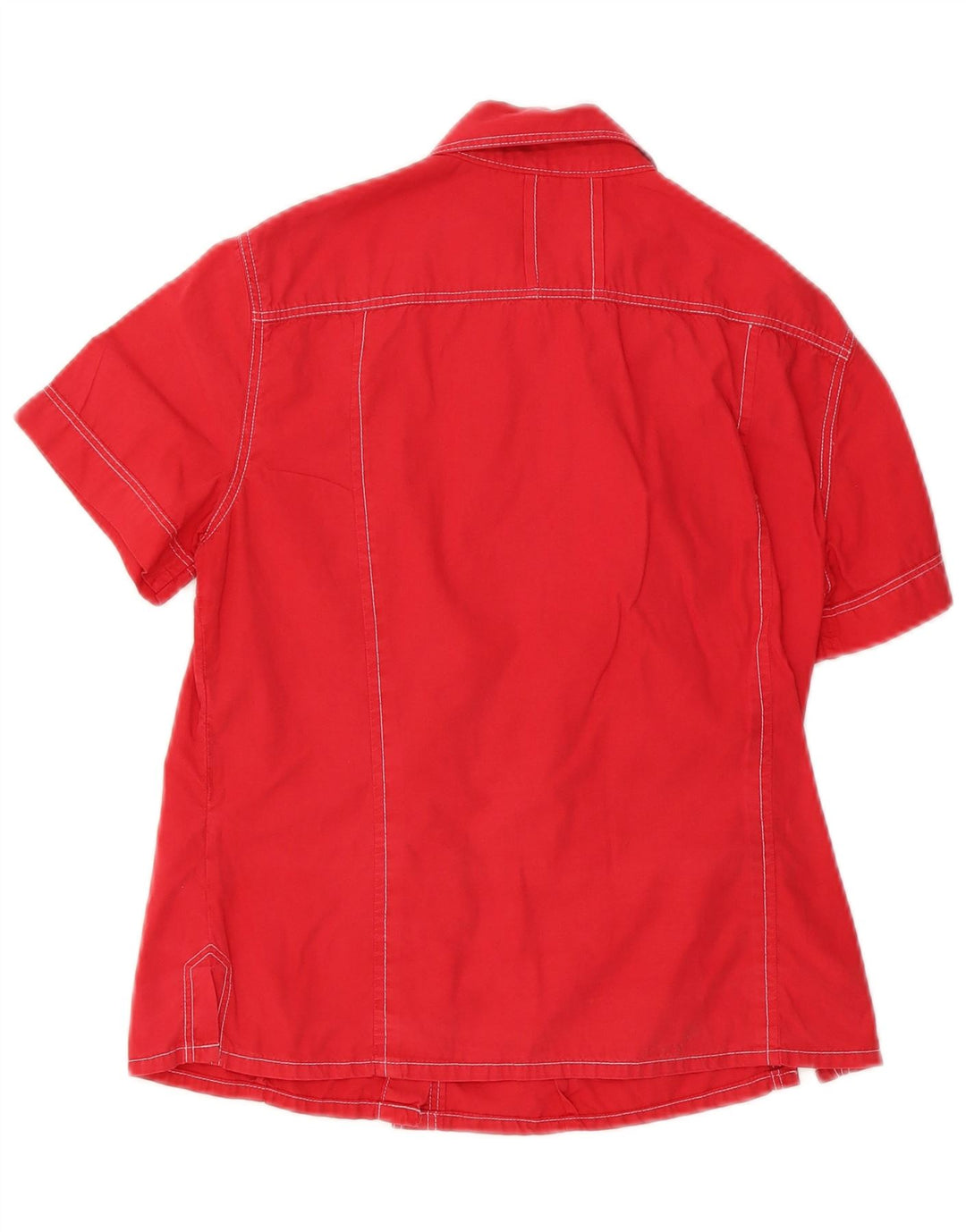 Onyx Chemise à manches courtes pour femme UK 12 Coton rouge moyen