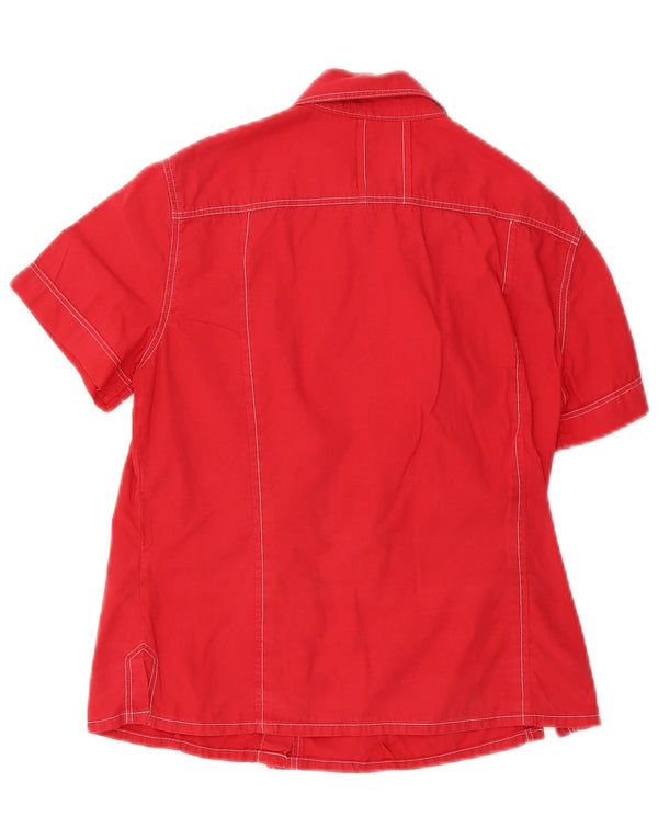 Onyx Chemise à manches courtes pour femme UK 12 Coton rouge moyen