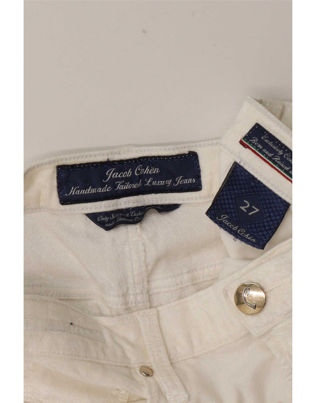 Jacob Cohen Pantalon décontracté slim pour femme W27 L26 Blanc