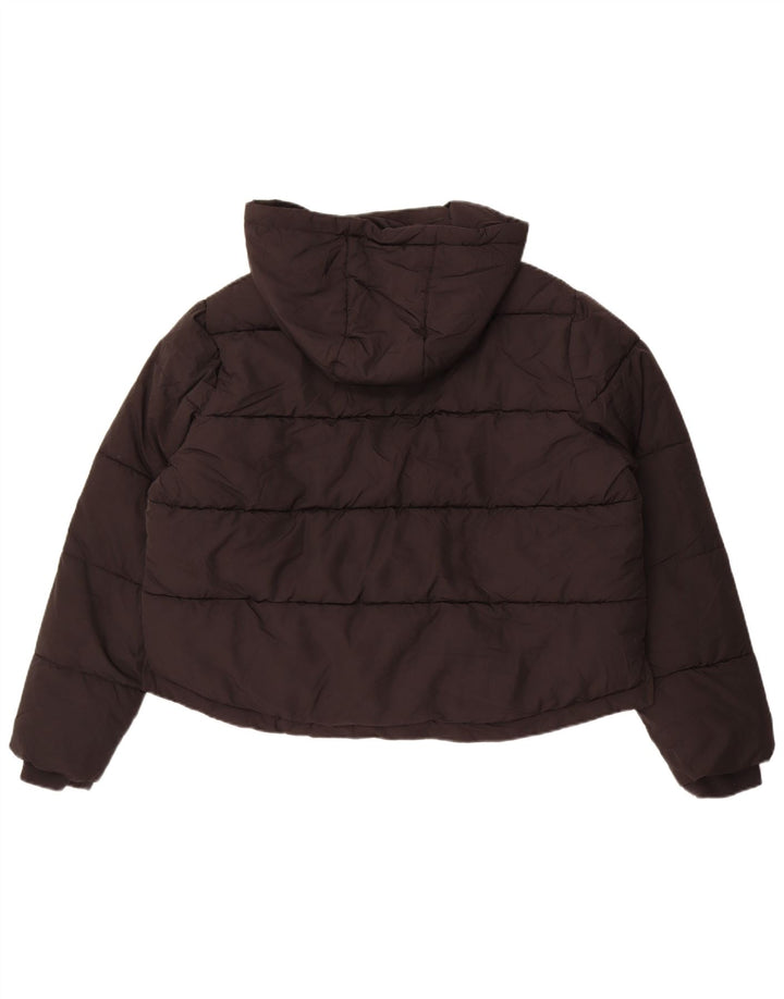 French Connection Veste matelassée courte surdimensionnée pour femme UK 16 Large Noir