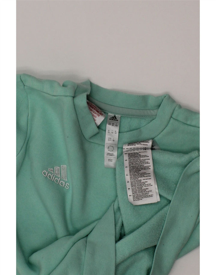 Adidas Sweat-Shirt Garçon 7-8 Ans Vert Coton