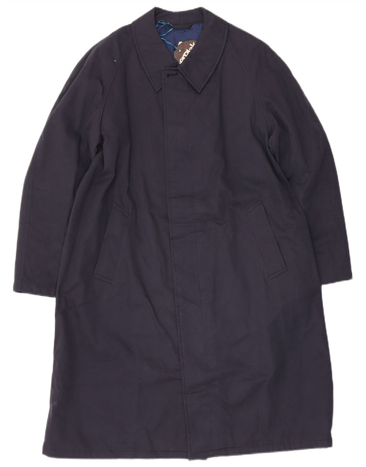 vintage Mens Overcoat UK 38 Bleu Marine Moyen