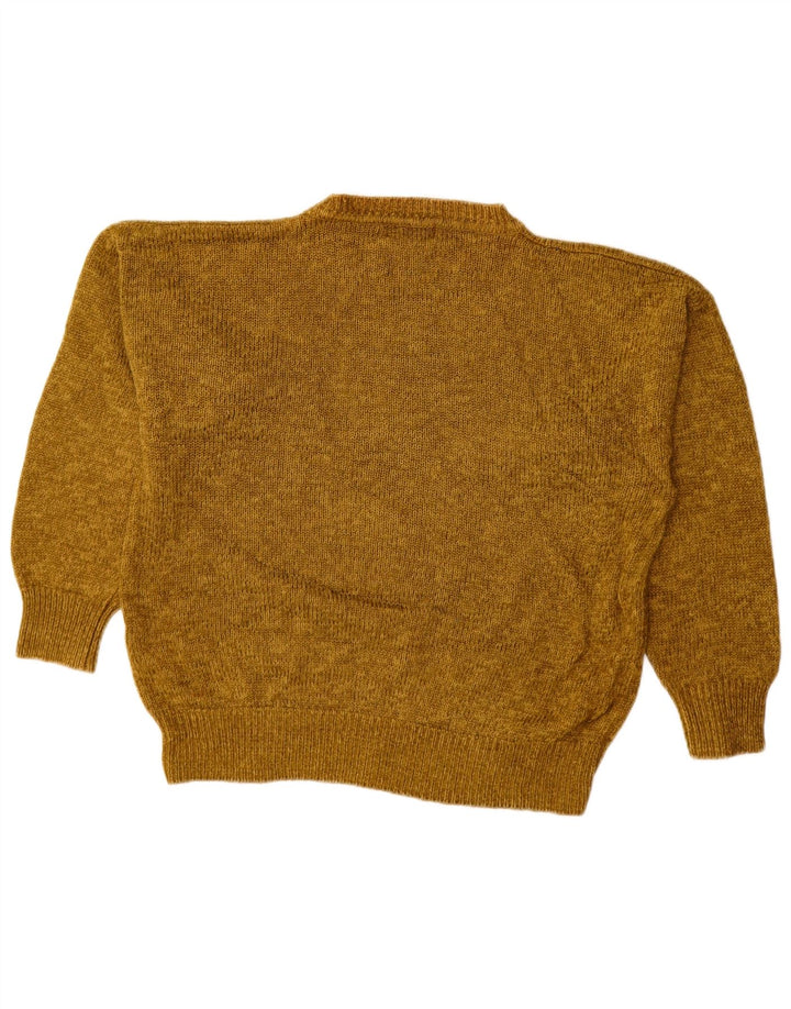 VINTAGE Pull ras du cou pour femme UK 14 Kaki moyen Argyle/Diamant