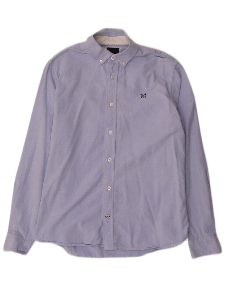 CREW CLOTHING Chemise Slim Fit Homme Bleu Moyen Coton