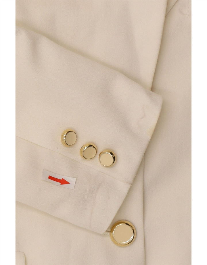 Wit Boy Veste blazer à 3 boutons pour femme UK 10 Petit blanc cassé en polyester