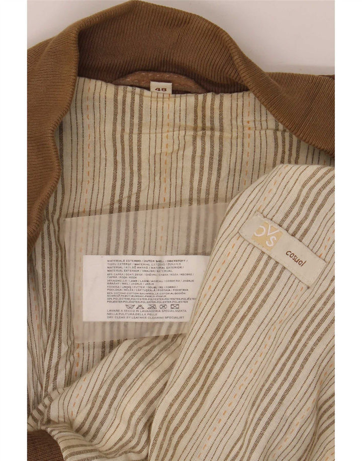 OVS Veste en Cuir Femme IT 48 Marron Moyen Colourblock