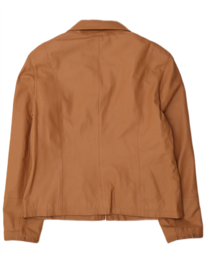 Franco Callegari Veste en cuir bomber pour femme UK 16 Grand cuir beige