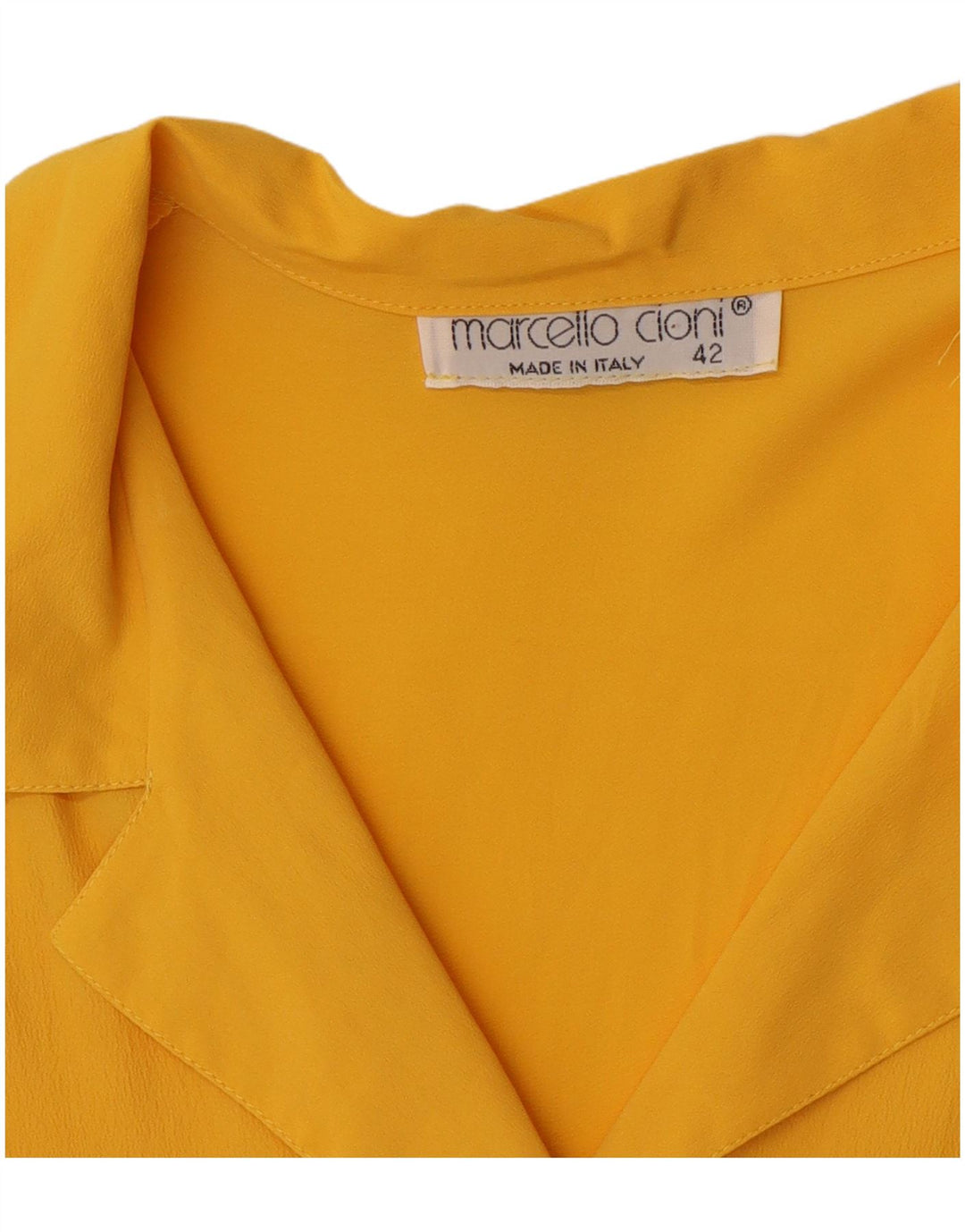 Marcello Cioni Chemisier à manches courtes pour femme IT 42 Jaune moyen