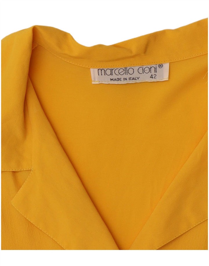 Marcello Cioni Chemisier à manches courtes pour femme IT 42 Jaune moyen