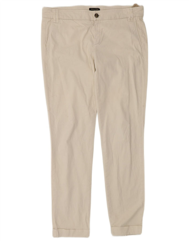 Massimo Dutti Pantalon Chino Femme EU 40 Medium W30 L29 Blanc Cassé