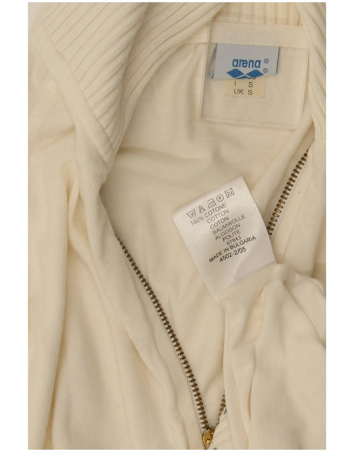 Arena Femme Graphique Surdimensionné Survêtement Top Veste Petit Blanc Cassé Coton