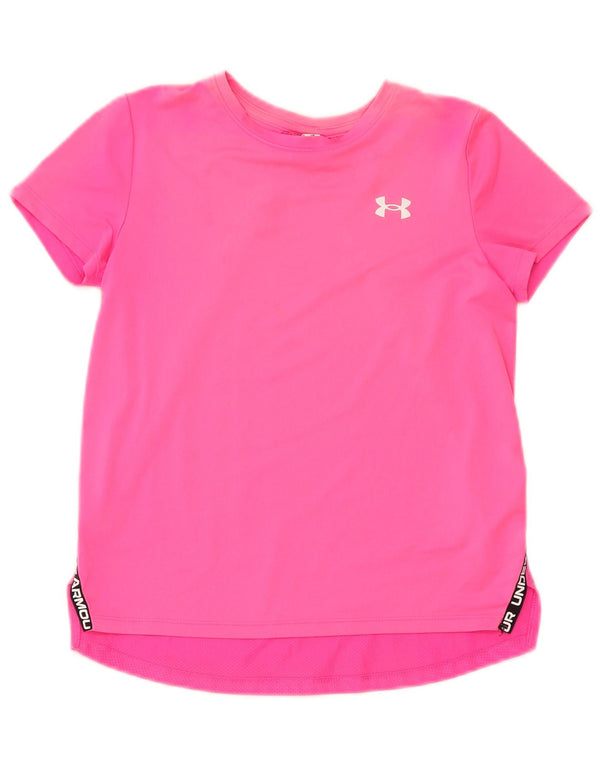 Under Armour Graphic T-Shirt Top Filles 9-10 ans Rose Moyen Polyester