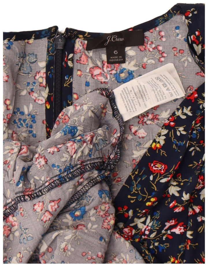 J. Crew Robe trapèze pour femme US 6 en viscose florale bleu marine moyen