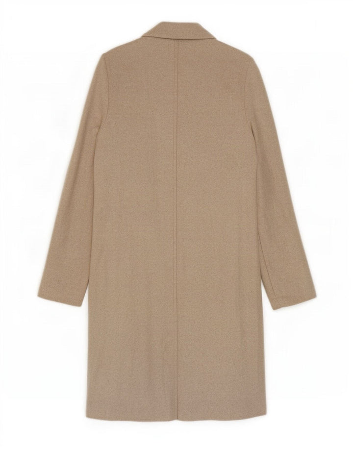 Zara Femme Manteau Ouvert UK 10 Petit Beige Polyester