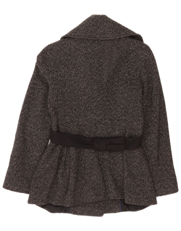 Max & Co. Manteau croisé pour femme UK 8 Petite laine mouchetée grise
