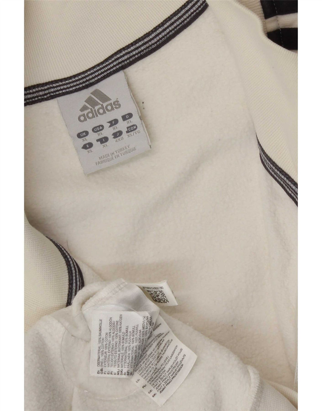 Adidas Veste de survêtement pour homme XL en coton blanc cassé