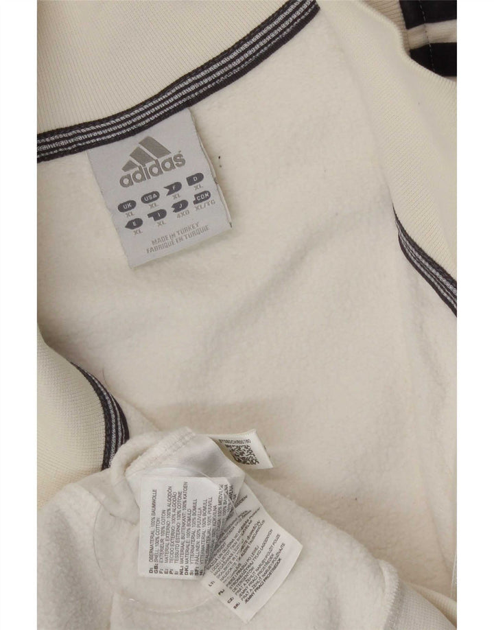 Adidas Veste de survêtement pour homme XL en coton blanc cassé